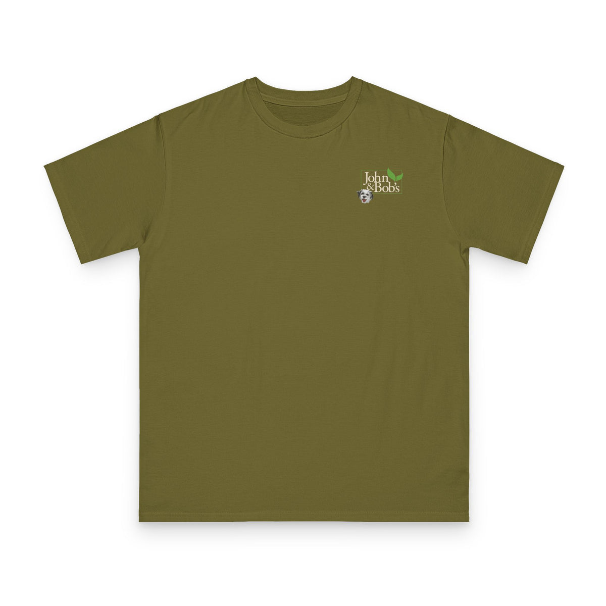 John & Bob’s® Chip Logo “Is Your Soil Alive?” T-Shirt – Olive
