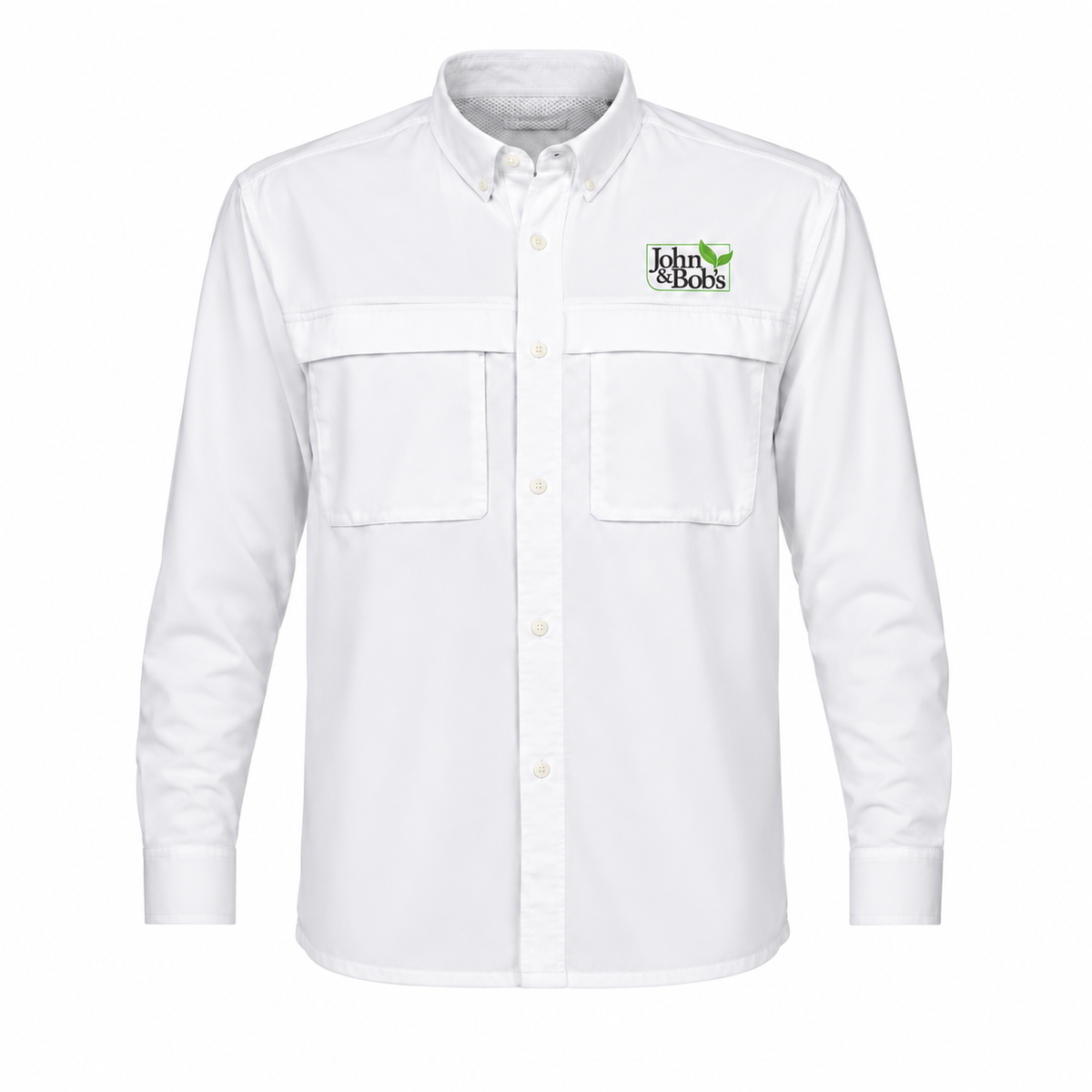 John & Bob’s® Logo Embroidered Columbia Long Sleeve Shirt
