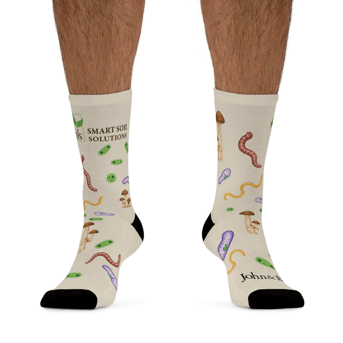 John & Bob’s® Microorganisms Crew Socks – Natural