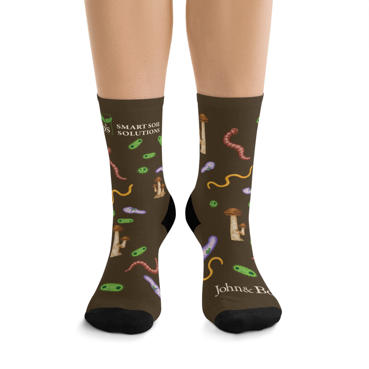 John & Bob’s® Microorganisms Crew Socks – Brown